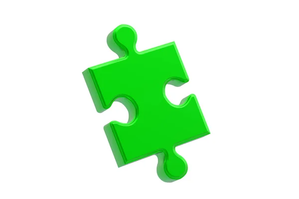 Metallized Puzzle Jiggle Piece Isolated White Background Render —  Fotos de Stock