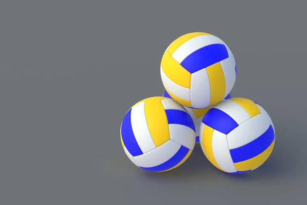 Stack Volleyball Balls Gray Background Sports Equipment International Tournament Championship — Stockfoto
