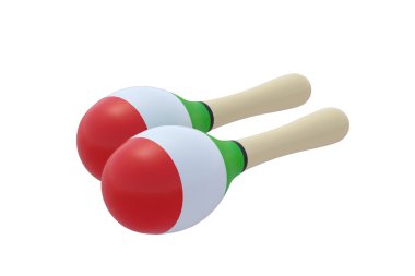 Meksika marakaları beyaz arka planda izole edilmiş. 3d hazırlayıcı