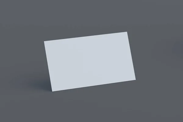 Mockup of blank business card on gray background. 3d render