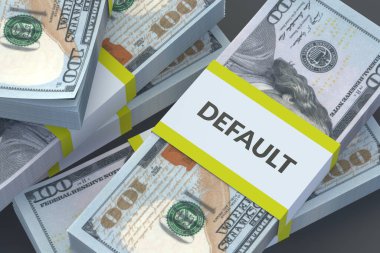 Yığınla para üzerine yazıt temerrüdü. Finansal kriz. Borç yükümlülüklerinde öntanımlı. Bankacılık sektörünün iflası. Ekonomik bir sorun. Enflasyon, devalüasyon. 3d hazırlayıcı