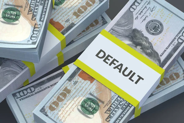 Inscription Default Stack Money Financial Crisis Default Debt Obligations Bankruptcy — Stock Photo, Image