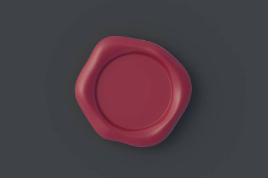 Siyah arka planda boş mühür damgası. Üst Manzara. Uzayı kopyala 3d hazırlayıcı