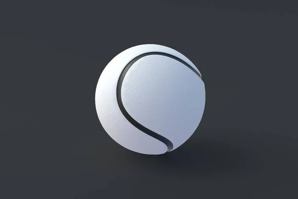 黑白网球 3D渲染 — 图库照片