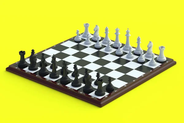 Sada Černobílých Šachových Figurek Šachovnici Stolní Hry Mezinárodní Turnaj Koníček — Stock fotografie
