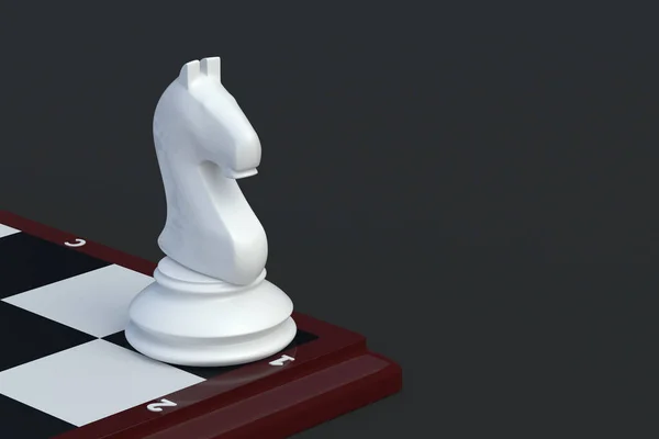 Chess Figure Riddare Schackbrädet Svart Bakgrund Bordsspel Internationell Turnering Hobby — Stockfoto