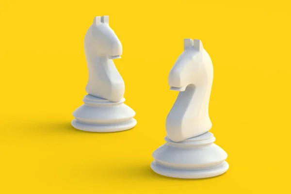 Sarı Arka Planda Satranç Figürleri Masa Oyunları Uluslararası Turnuva Hobi — Stok fotoğraf