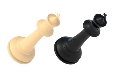 Beyaz arka planda izole edilmiş satranç figürü kral. 3d hazırlayıcı