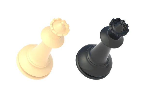 Chess Figure Queen Isolated White Background Render — Stock Photo, Image