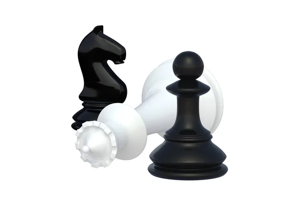 Chess Figures Isolated White Background Render — Stock Photo, Image