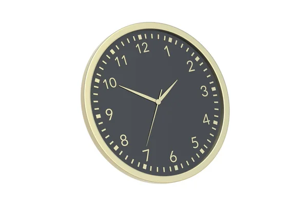 Reloj Pared Dorado Lujo Aislado Sobre Fondo Blanco Renderizar — Foto de Stock