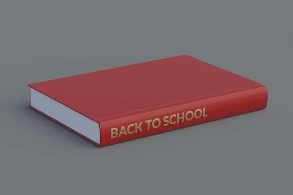 Livro Com Inscrição Volta Escola Conceito Educação Renderização — Fotografia de Stock