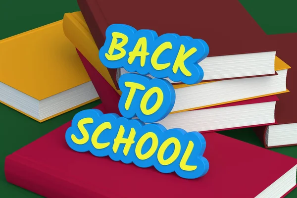 Word Back School Books Education Concept Render — Stock Photo, Image