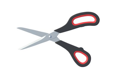Açılmış makas beyaz arkaplanda izole edildi. 3d hazırlayıcı