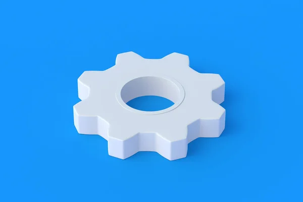 Gear Blue Background Engineering Technology Mechanism Development Industrial Progress Idea — Fotografia de Stock