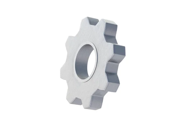 Metallic Cogwheel Isolated White Background Render — Stockfoto