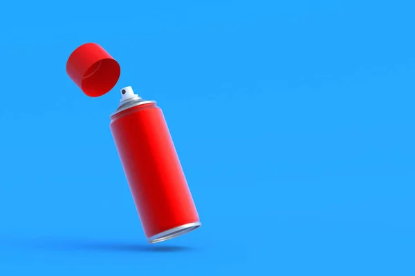 Flying Metallic Can Spray Paint Red Color Hairspray Lacquer Disinfectant — Foto Stock