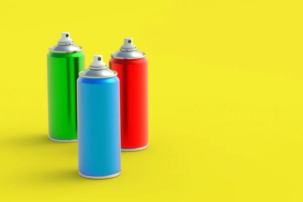 Latas Metálicas Pintura Aerosol Spray Para Cabello Laca Pulverizador Desinfectante —  Fotos de Stock