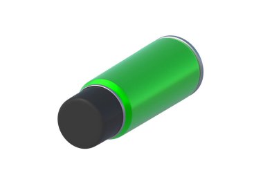 Beyaz arka planda izole edilmiş sprey boya kutusu. 3d hazırlayıcı