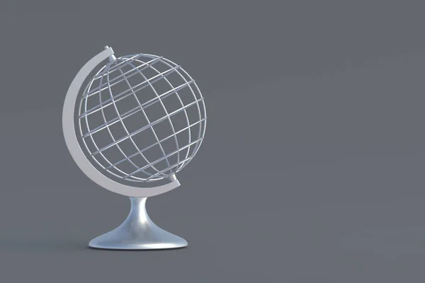 Wire Globe Silver Color International Communication Geographic Education Worldwide Business — ストック写真