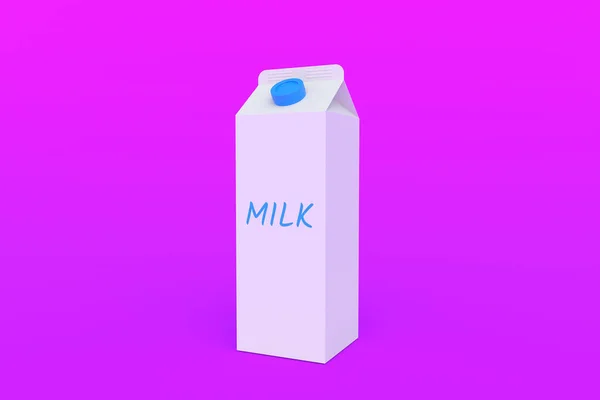 Package Milk Dairy Beverage Healthy Drink Render — Stockfoto