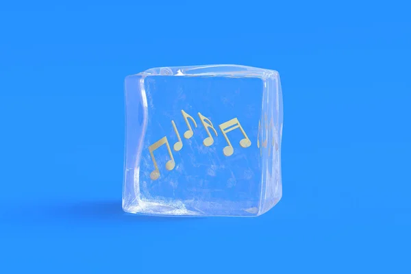 Музичні Ноти Кубі Льоду Ілюстрація — стокове фото