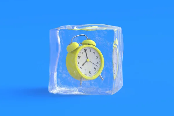 Alarm Clock Ice Cube Illustration — 스톡 사진