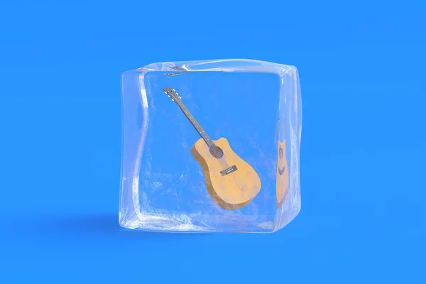 Guitarra Cubo Hielo Ilustración — Foto de Stock