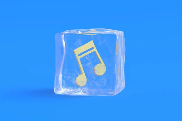 Nota Musical Cubo Hielo Ilustración — Foto de Stock
