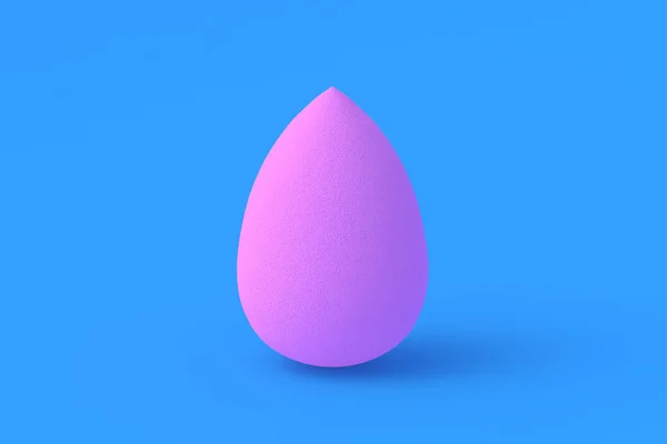 Mavi Arka Planda Yumurta Süngeri Kozmetik Aksesuarlar Güzellik Moda Makyaj — Stok fotoğraf