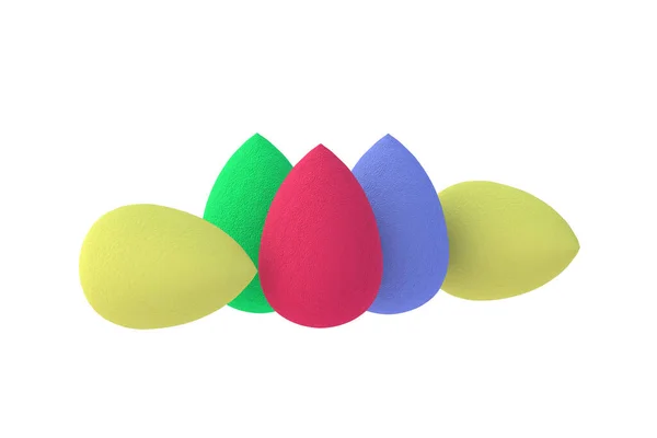 Cosmetic Egg Sponges Isolated White Background Render — 图库照片