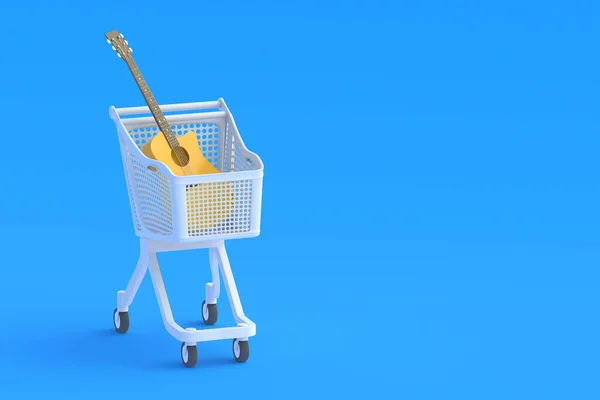 Guitar Market Cart Copy Space Render — Stockfoto