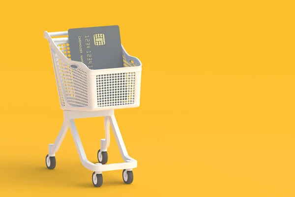 Credit Card Market Cart Copy Space Render — 스톡 사진