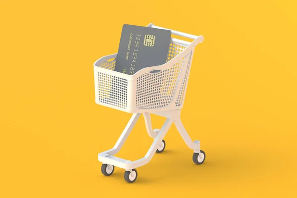 Credit Card Market Cart Render —  Fotos de Stock