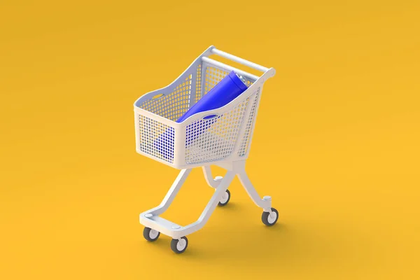 Battery Market Cart Render — Stock Photo, Image