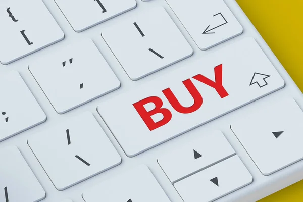 Computer Keyboard Word Buy Online Shopping Commerce Concept Quick Order — Fotografia de Stock
