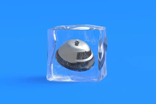 氷のキューブのホテルの鐘 3Dイラスト — ストック写真