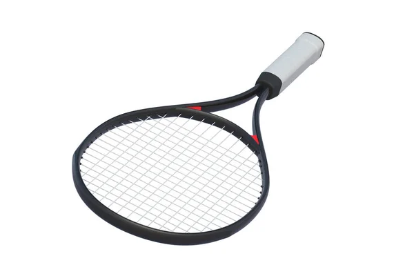 Moderner Tennisschläger Isoliert Auf Weißem Hintergrund Sportgeräte Darstellung — Stockfoto