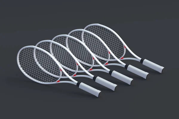 Fila Raquetas Tenis Equipos Deportivos Torneo Internacional Juego Para Ocio — Foto de Stock