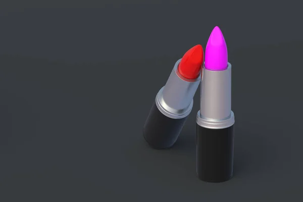 Professional Lipsticks Cosmetic Accessories Make Tools Copy Space Render — Stock Photo, Image