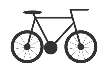 Siyah basit bisiklet simgesi beyaz arkaplanda izole edilmiş. Her proje için iyidir..