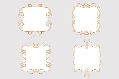 Bir dizi altın dalgalı eski çerçeve. Her proje için iyidir..