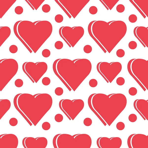 Seamless Pattern Cute Red Hearts Good Design Any Project — Vetor de Stock