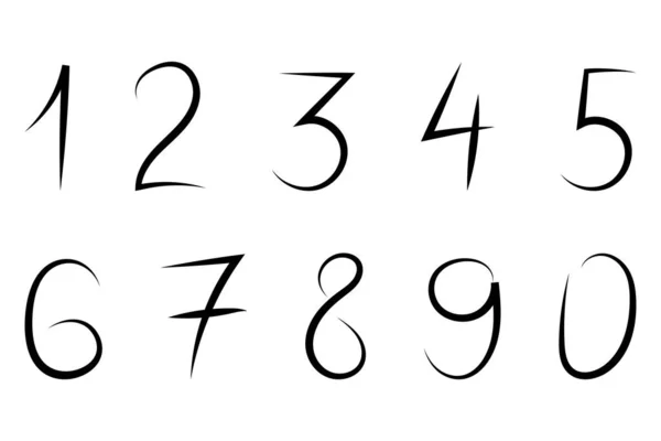 Eine Reihe Von Handgezeichneten Minimalen Einfachen Zahlen Gut Für Jedes — Stockvektor