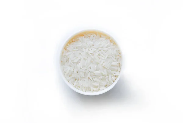 White Jasmine Rice Isolated White Background Good Any Project — Stockfoto