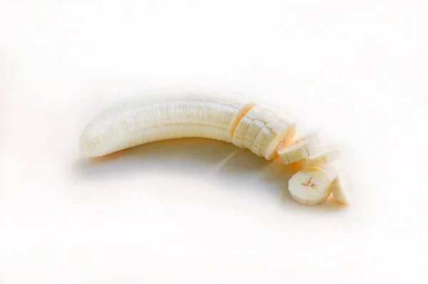 Peeled Banana Isolated White Background Good Any Project — Stock Fotó