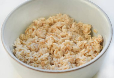 A bowl with oatmeal with the selective focus. Good for any project.