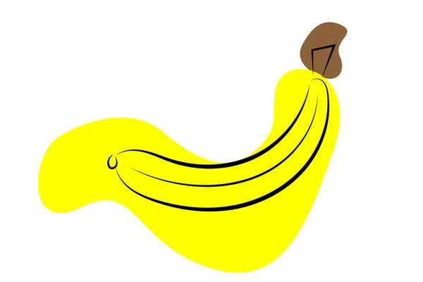 Egy Kézzel Rajzolt Modern Sárga Banán Minden Projektre — Stock Vector