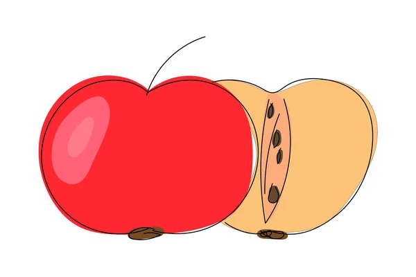 Ruka Nakreslila Krásné Jablko Dobrý Pro Každý Projekt — Stockový vektor