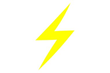 Basit bir düz sarı şimşek ikonu. Proje için iyi..